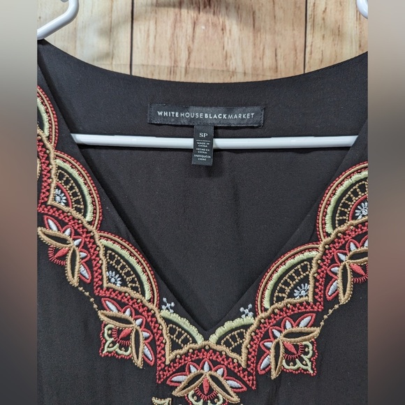 WHBM Floral‎ Embroidered  black Boho summer Dress size SP - Picture 5 of 9